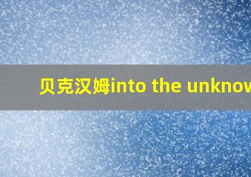 贝克汉姆into the unknown